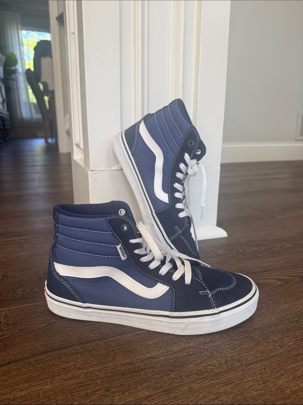 Vans Mens Two-Tone Blue Sk8-Hi High-Top Sneakers 8 - Picture 2 of 9